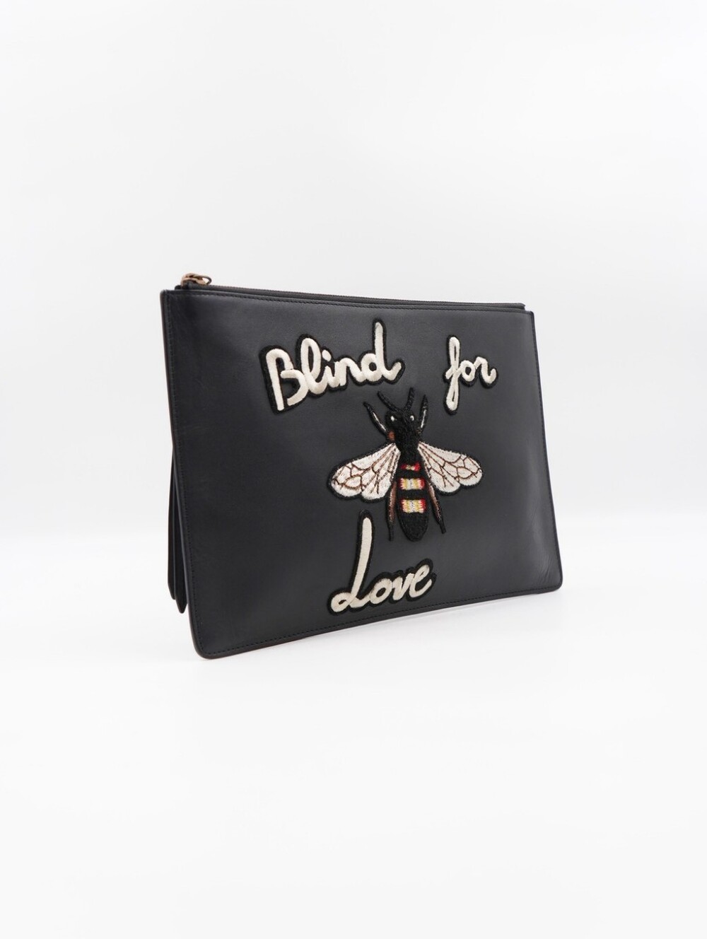 CP53 💟 Gucci Leather "Blind for Love" Bee Pouch - Picture 6 of 13